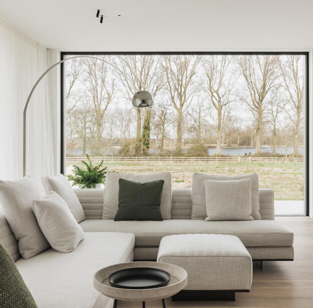 Akoestische spanplafonds high end interieur particulier Ieper