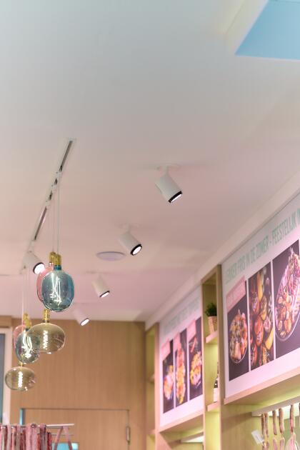 Plafond tendu acoustique antibactérien boucherie Dentergem