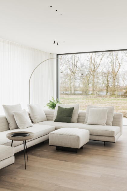Akoestische spanplafonds high end interieur particulier Ieper